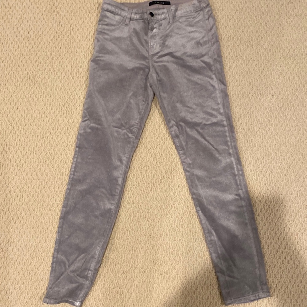 J Brand Silver Gray Skinny Pants